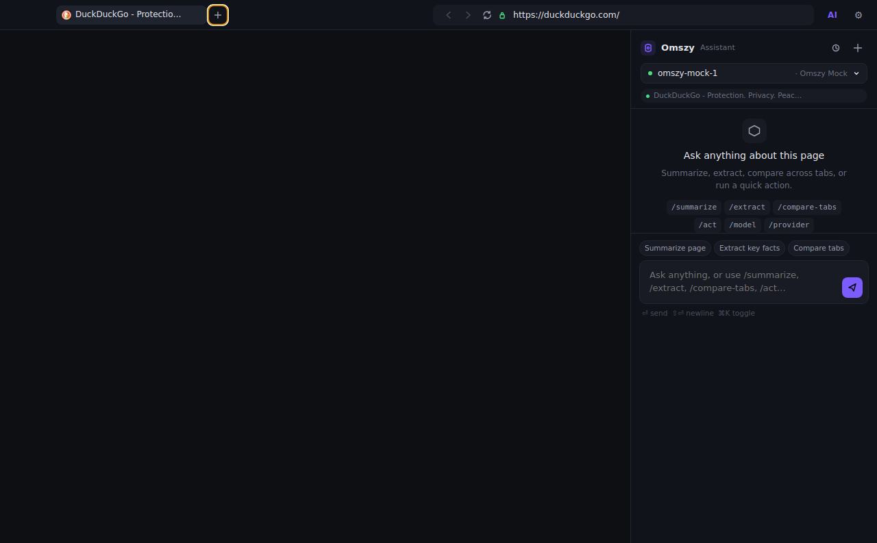 Omszy Browser sidebar
